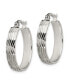 Фото #2 товара Stainless Steel Polished and Textured Hoop Earrings