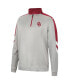 Фото #3 товара Men's Gray and Crimson Oklahoma Sooners Bushwood Fleece Quarter-Zip Jacket