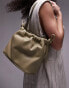 Topshop Sonny drawstring topline shoulder bag in sage