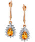 Citrine (3/4 ct. t.w.) & Diamond (1/4 ct. t.w.) Teardrop Drop Earrings in 14k Rose Gold