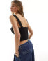 Cotton On lace trim prarie crop top in black