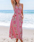 Women's Floral Paisley Print Maxi Beach Dress