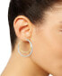 ფოტო #2 პროდუქტის Double Medium Hoop Earrings in 14k Two-Tone Gold-Plated Sterling Silver, 40mm