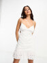 Фото #1 товара Stradivarius broderie cami dress in white