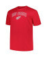 Фото #3 товара Men's Red Detroit Red Wings Big and Tall Arch Over Logo T-shirt