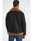 ფოტო #3 პროდუქტის Men's Shearling Aviator Jacket, Washed Brown with Ginger Wool