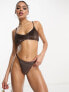 South Beach mix & match high leg bikini bottom in brown metallic