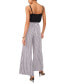 Фото #4 товара Women's Striped Flat-Front Wide-Leg Pants