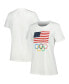 Фото #1 товара Women's White Team USA Flag Five Rings T-shirt