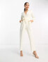 Фото #3 товара Closet London Petite tie waist kimono jumpsuit in cream