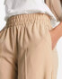 Vero Moda stand alone wide leg trousers with shirred waist in cream