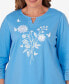 Фото #4 товара Plus Size Paradise Island Floral Embroidery Top with Eyelet Details
