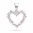 Фото #1 товара Gentle silver pendant with pink zircons PT19WP