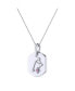 ფოტო #3 პროდუქტის Libra Scales Design Sterling Silver Tourmaline Stone Diamond Tag Necklace