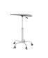 Adjustable Height Tempered Glass Table Desk Table With Lockable Wheels