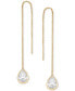 ფოტო #6 პროდუქტის Crystal Teardrop Threader Earrings