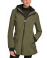 Womens Hooded Faux-Fur-Lined Anorak Raincoat