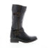 Фото #1 товара Bed Stu Gogo F321007 Womens Black Leather Hook & Loop Mid Calf Boots 6.5