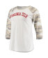 Women's White and Camo Virginia Tech Hokies Boyfriend Baseball Raglan 3/4 Sleeve T-shirt