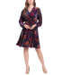 Фото #1 товара Women's Dolman-Sleeve Velvet Fit & Flare Dress