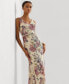 Women's Metallic Floral Chiffon Gown