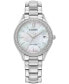 ფოტო #1 პროდუქტის Eco-Drive Women's Crystal Stainless Steel Bracelet Watch 34mm