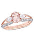 Фото #1 товара Кольцо Macy's Morganite and White Topaz 3-Stone