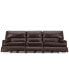 Фото #8 товара Binardo 118" 3 Pc Zero Gravity Leather Sectional with 3 Power Recliners, Created for Macy's