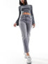Фото #1 товара JDY high waisted straight cropped jeans in light grey