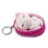 NICI Sleeping Pets Cat White Striped 8 cm Key Ring