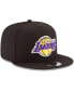 Фото #4 товара Men's Black Los Angeles Lakers Official Team Color 9FIFTY Adjustable Snapback Hat