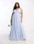 Фото #1 товара Beauut Plus Bridesmaid layered tulle maxi dress in light blue