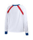 ფოტო #3 პროდუქტის Women's White Distressed Atlanta Braves Raglan Long Sleeve T-shirt