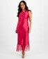 Фото #1 товара Petite Fringed-Hem Cowlneck Sleeveless Dress, Created for Macy's