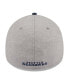 ფოტო #4 პროდუქტის Men's Heather Gray, College Navy Seattle Seahawks Striped 39THIRTY Flex Hat