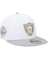 ფოტო #5 პროდუქტის Men's White, Gray Las Vegas Raiders 50th Anniversary Gold Undervisor 59FIFTY Fitted Hat