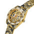 Фото #3 товара Guess Herren Armbanduhr DRAGON Drachenmuster-Armband Gold-Schwarz 42 mm GW0649G1