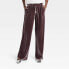 Women's High-Rise Velour Trouser Pants - A New Day Mauve 12