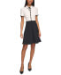 ფოტო #1 პროდუქტის Women's Collared Contrast-Trim Dress