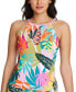 Фото #1 товара Bleu by Rod Beattie Wild at Heart High-Neck Tankini Top Swimwear Multi 6