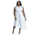 Plus Size Asym Sleeveless Shirt Dress Soft chambray stripe white, 32 - фото #1