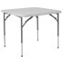 Фото #3 товара 34'' Square Height Adjustable Granite White Plastic Folding Table