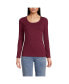 Фото #2 товара Women's Lightweight Jersey Skimming Long Sleeve Scoop Neck T-shirt