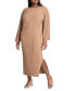 Фото #1 товара Plus Size Wide Sleeve Maxi Sweater Dress - 26/28, Earthy Mocha
