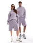 ASOS DESIGN unisex co-ord oversized sweatshirt in washed lilac Lavendelgrau, 2XS - Chest 34 - фото #1