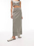 Фото #4 товара Topshop co-ord linen maxi skirt in khaki