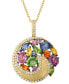 ფოტო #3 პროდუქტის EFFY® Multi-Gemstone (2-3/8 ct. t.w.) & Diamond (1/4 ct. t.w.) Swirl Cluster 18" Pendant Necklace in 14k Gold