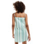 Фото #2 товара ASOS DESIGN poplin tie strap trapeze mini dress in green stripe