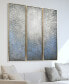 Фото #6 товара Silver Ice 3-Piece Textured Metallic Hand Painted Wall Art Set by Martin Edwards, 60" x 20" x 1.5"