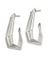 Stainless Steel Polished Geometric J Hoop Earrings